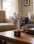Amethyst Gemstone Chip Tree with Wood Base