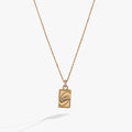 Gold-tone UNO game card pendant necklace with pavé crystal rondelle.