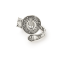 Vintage silver spoon ring with engraved number 9, bohemian boho aesthetic