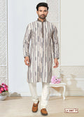 Multicolor cotton printed kurta and pyjama set for toddlers with Chinese collar