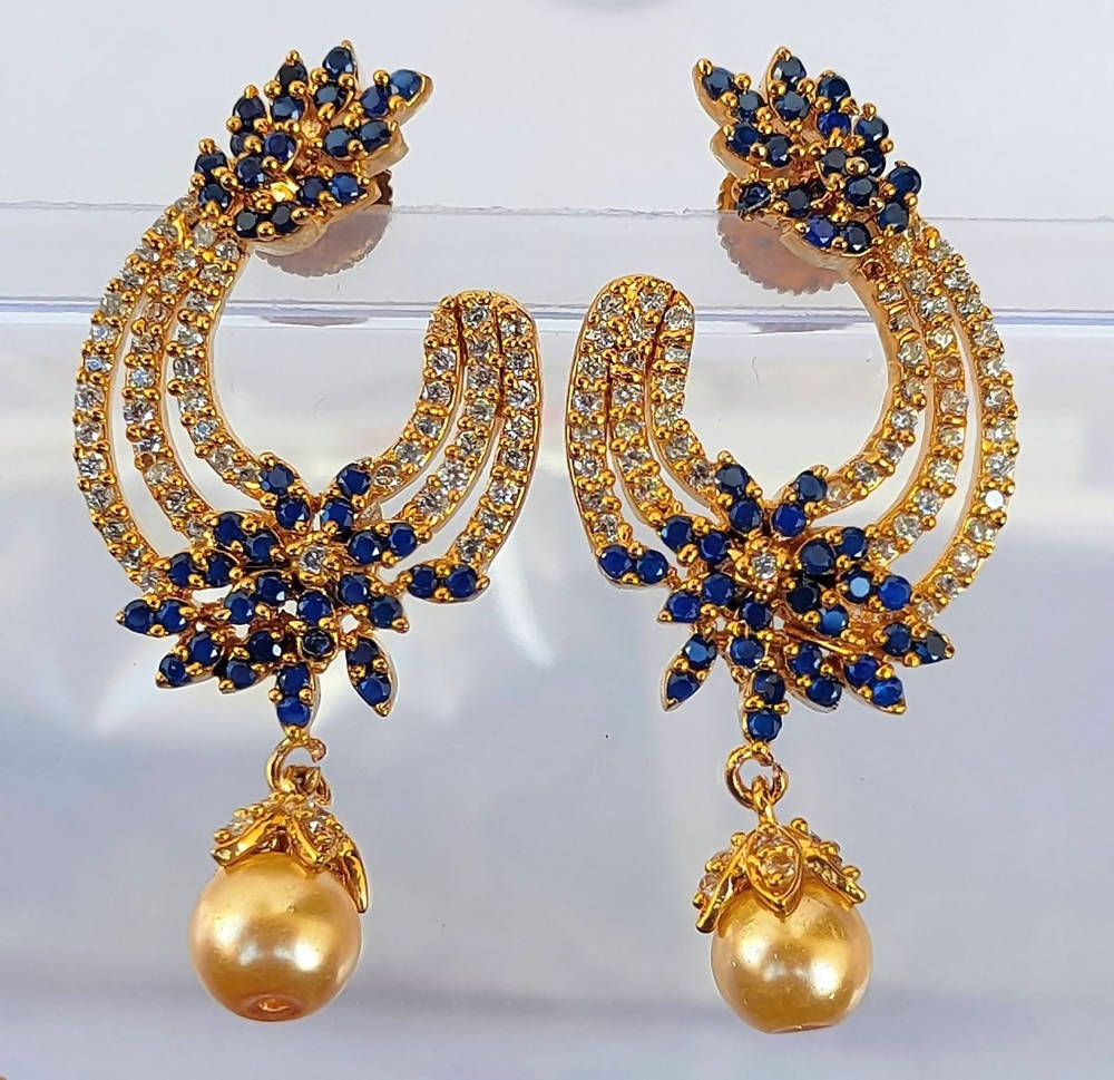 Dista Blue AD fashion earrings with copper plating and stud detail, perfect for wedding attire.