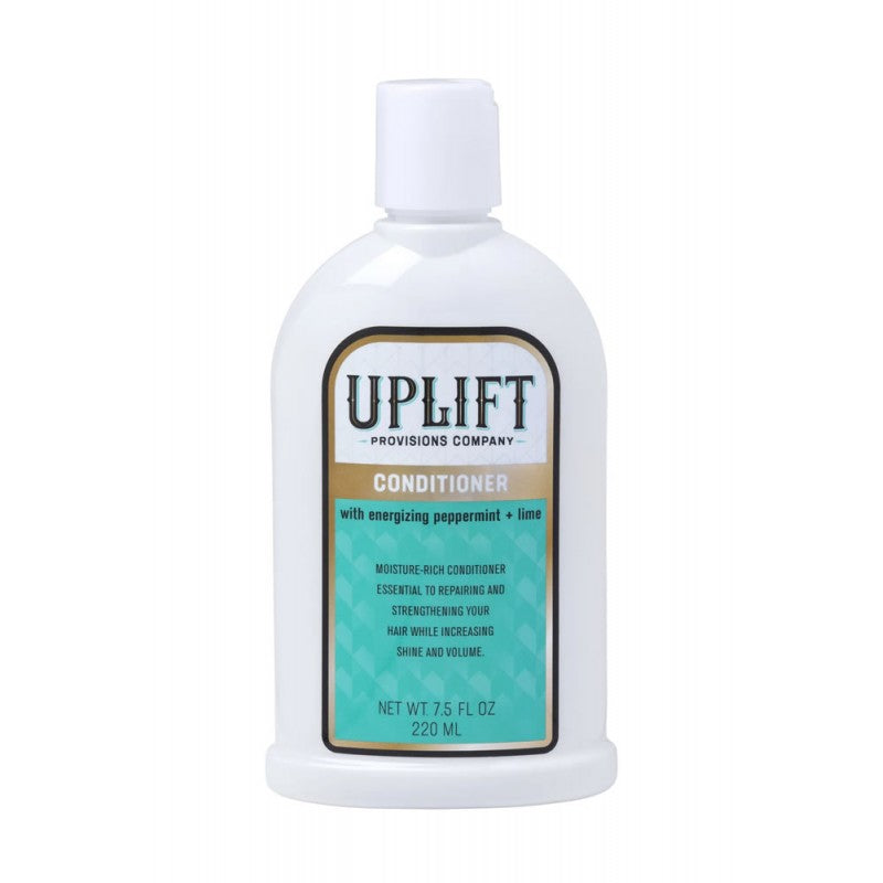 Uplift Provisions Company hydrating hair conditioner in teal, white, and gold bottle