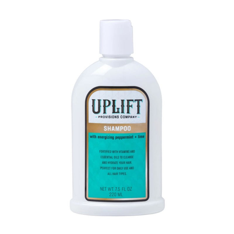 7.5oz bottle of Uplift Provisions Company shampoo with peppermint and lime