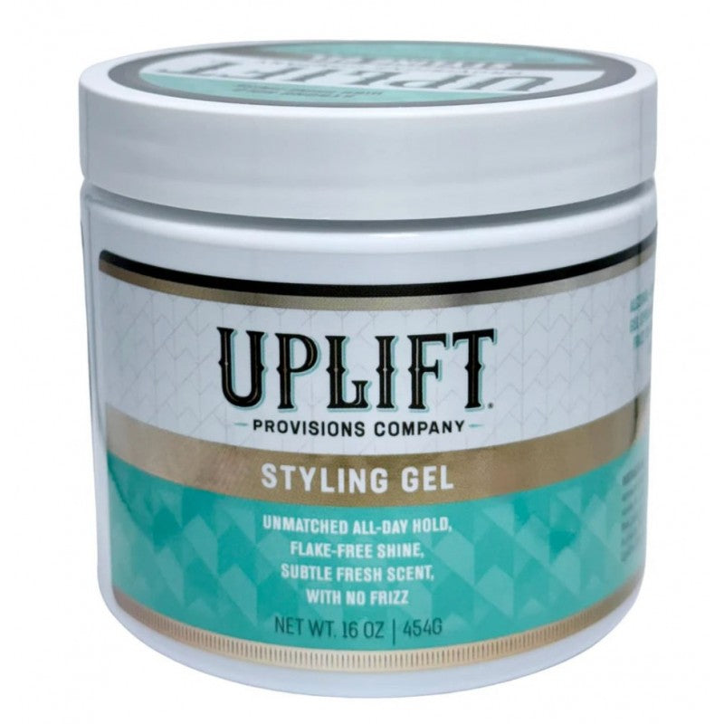 16oz bottle of Uplift Clear Firm Hold Styling Gel for all hair types