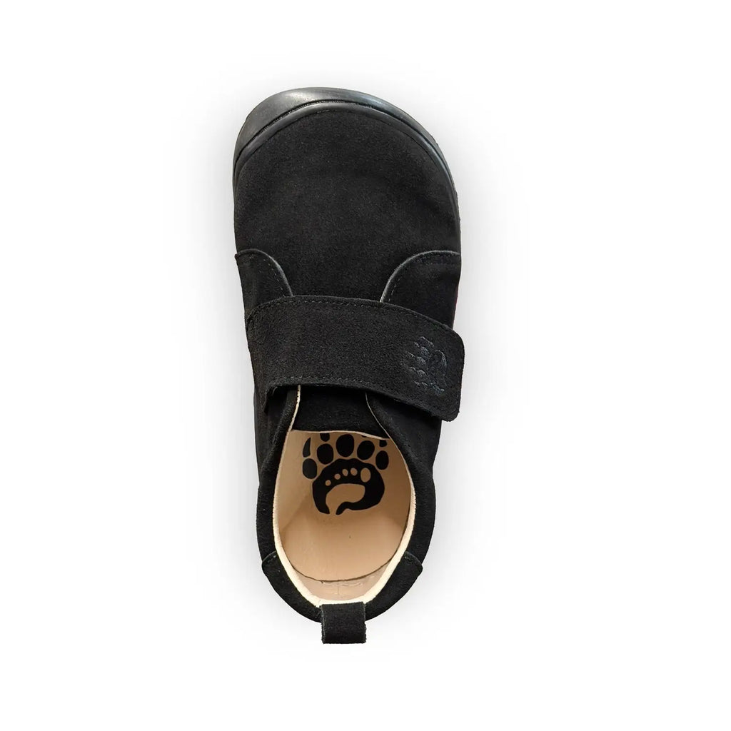 Ursa Barefoot Kids Shoes - Flexible Suede Walking Shoes in Black