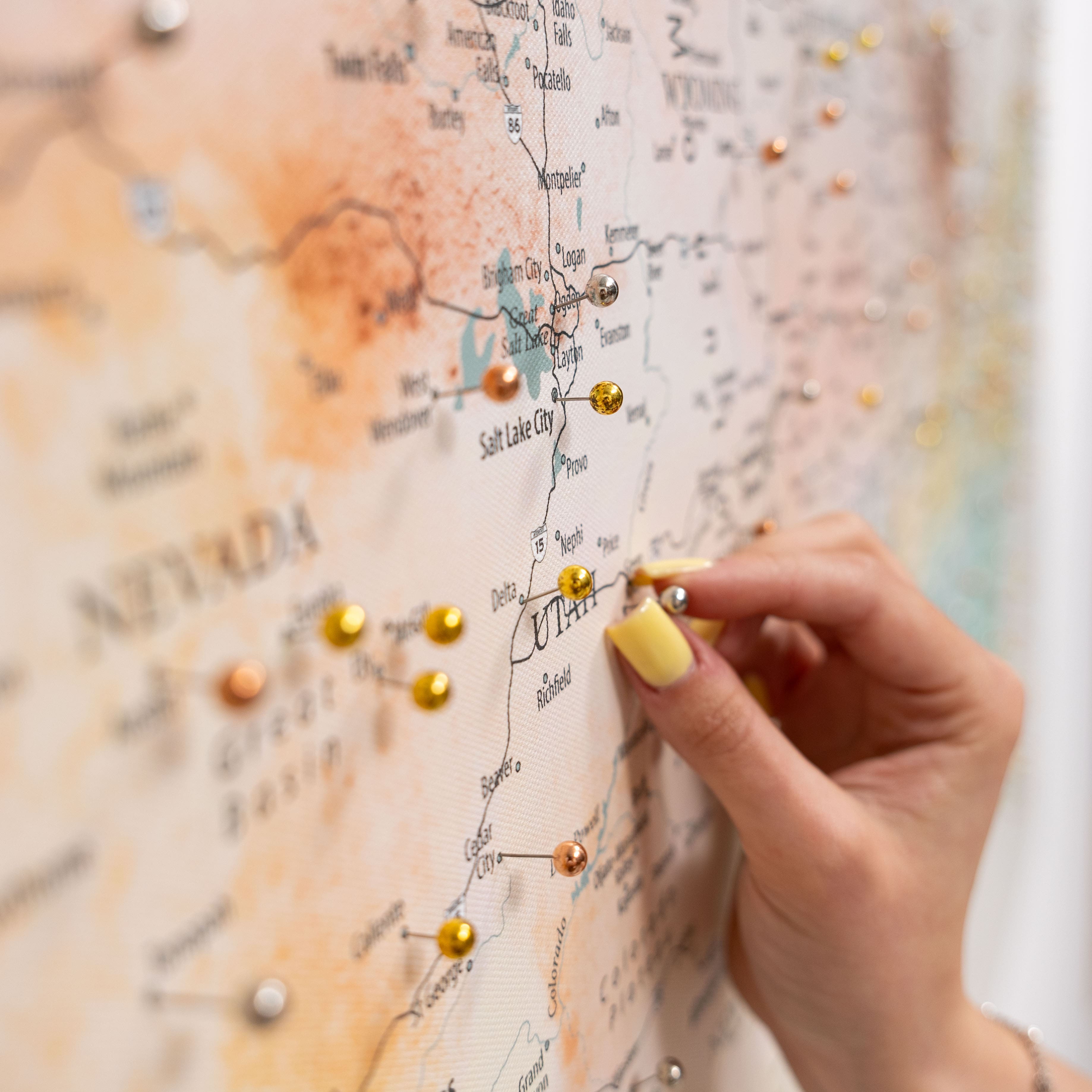 Colorful Wooden USA Map Wall Art for Nursery and Kids Rooms