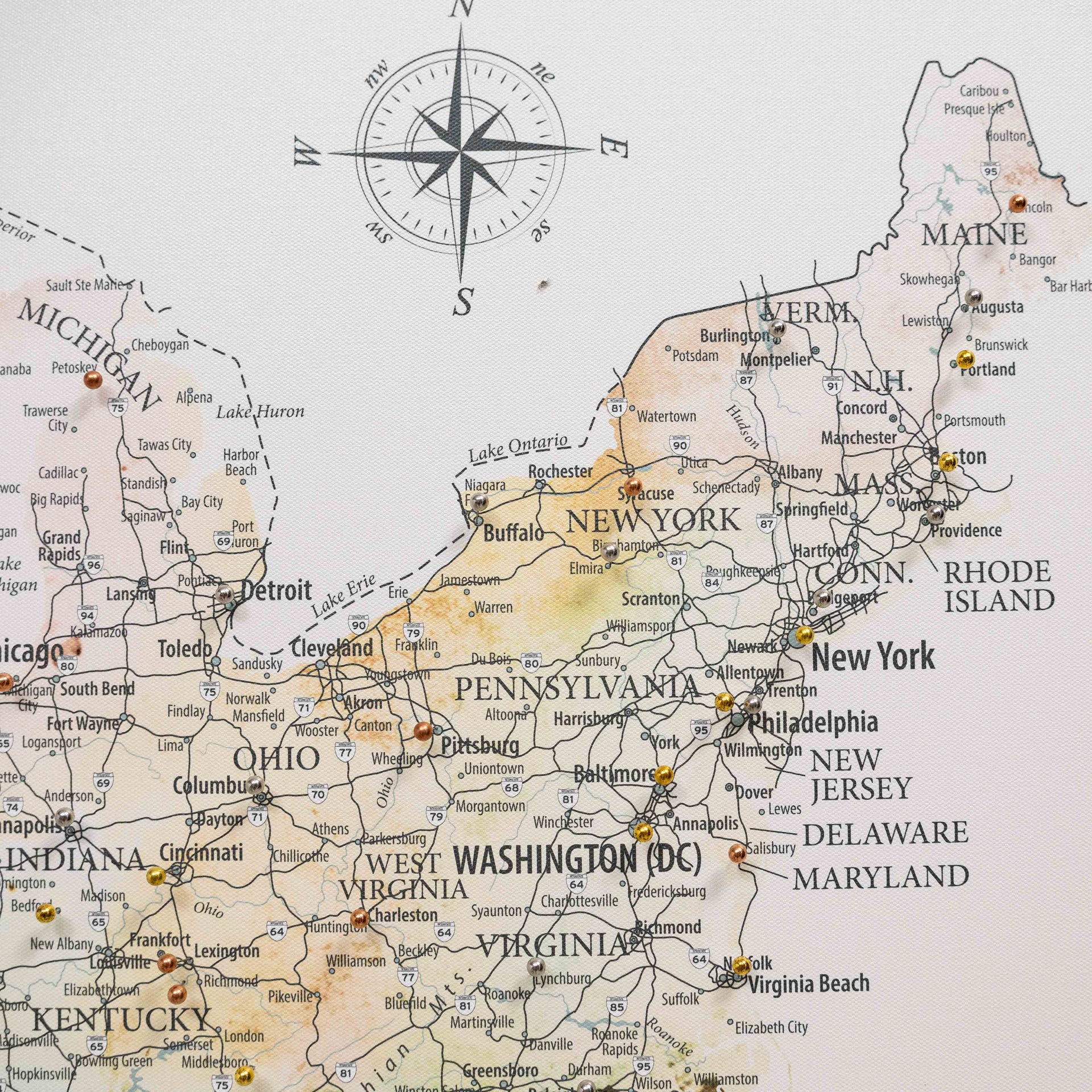 Colorful Wooden USA Map Wall Art for Nursery and Kids Rooms