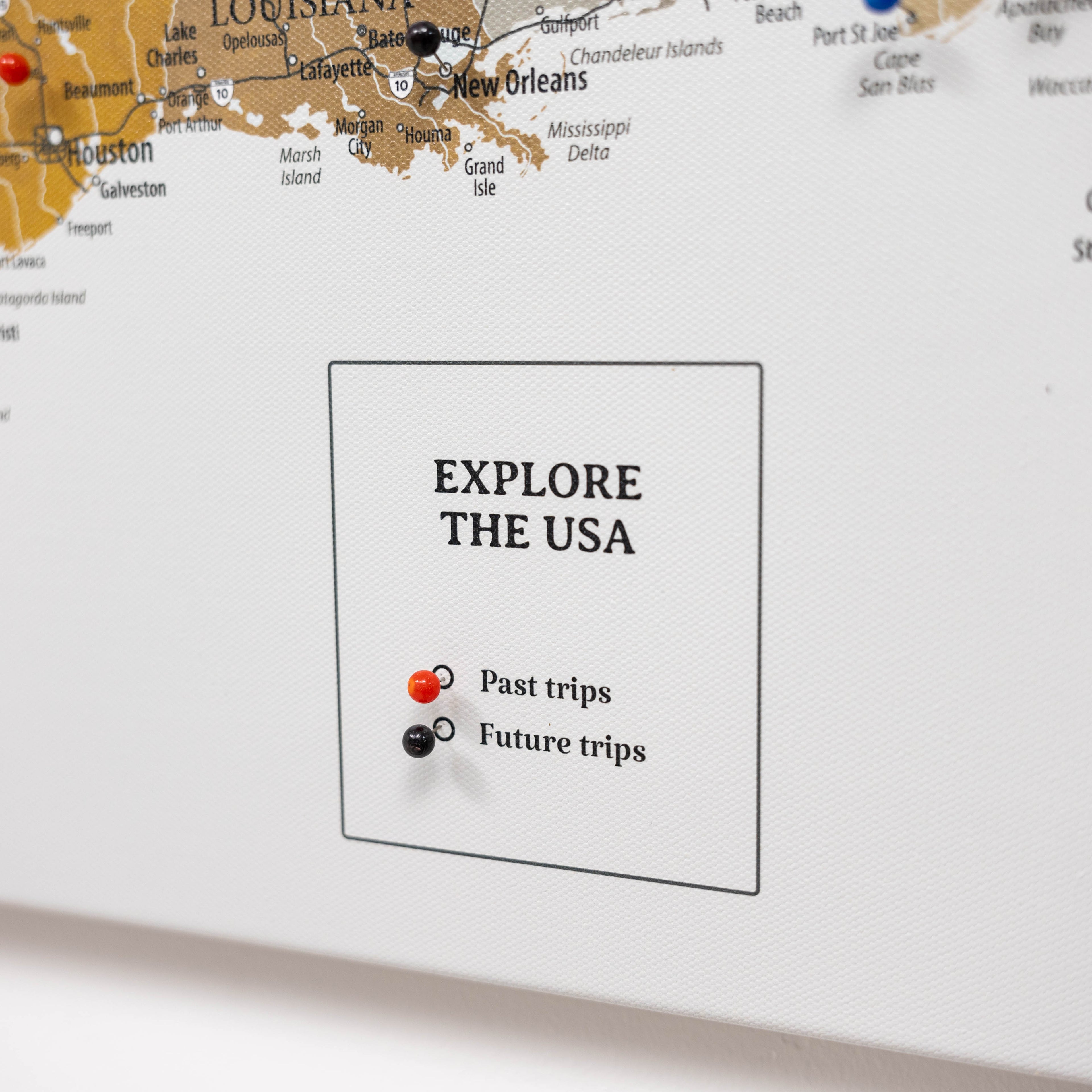 Wooden Canvas USA Map - Desert Modern Neutral Wall Art
