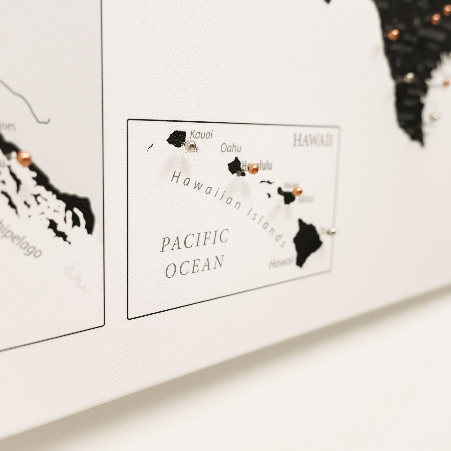 Onyx Wooden Canvas USA Map for Modern Wall Decor