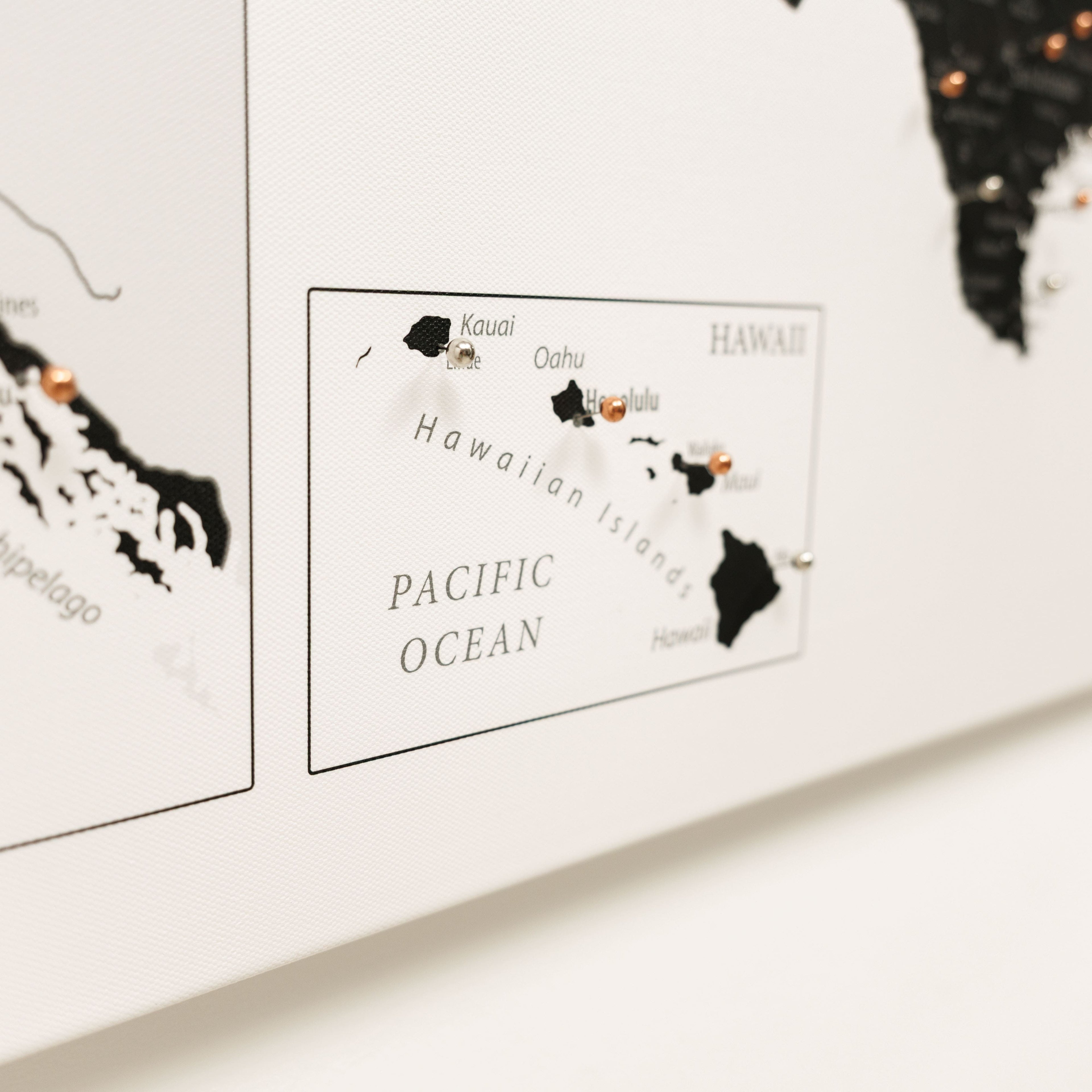 Onyx Wooden Canvas USA Map for Modern Wall Decor