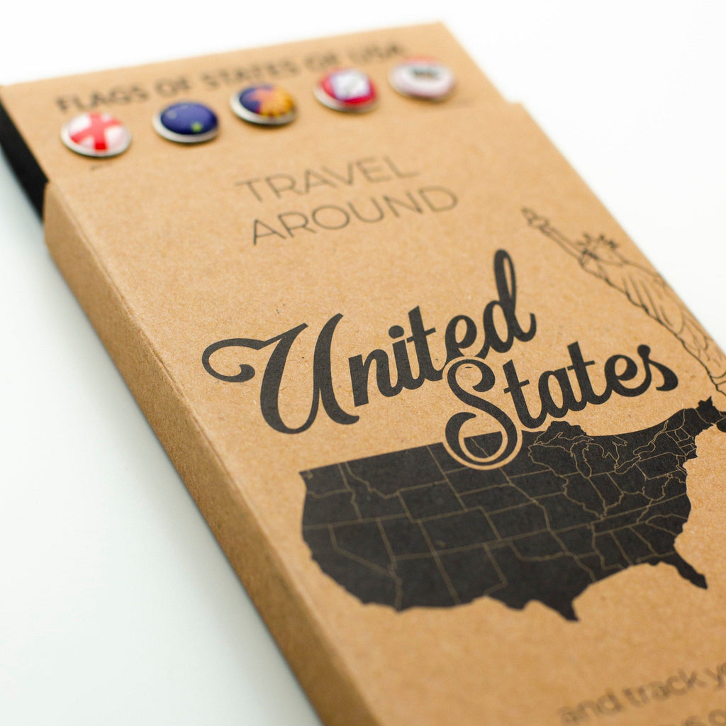 USA State Flag Map Push Pins for Travel Tracking & Decor