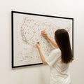 Minimalist wooden canvas USA map in a neutral beige finish