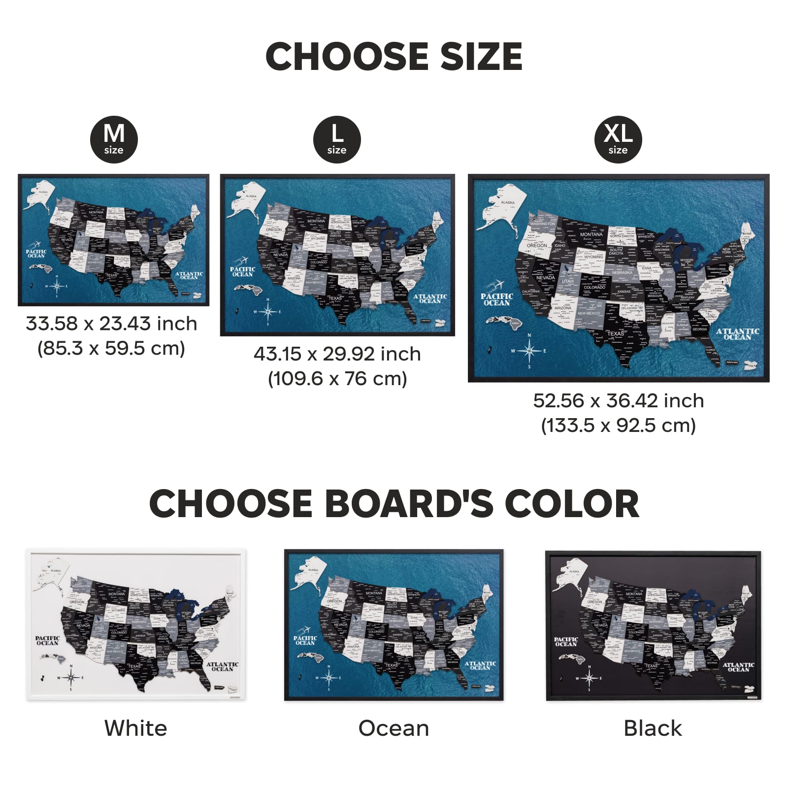 3D Wooden USA Map Wall Art Large Format Modern Minimalist Decor
