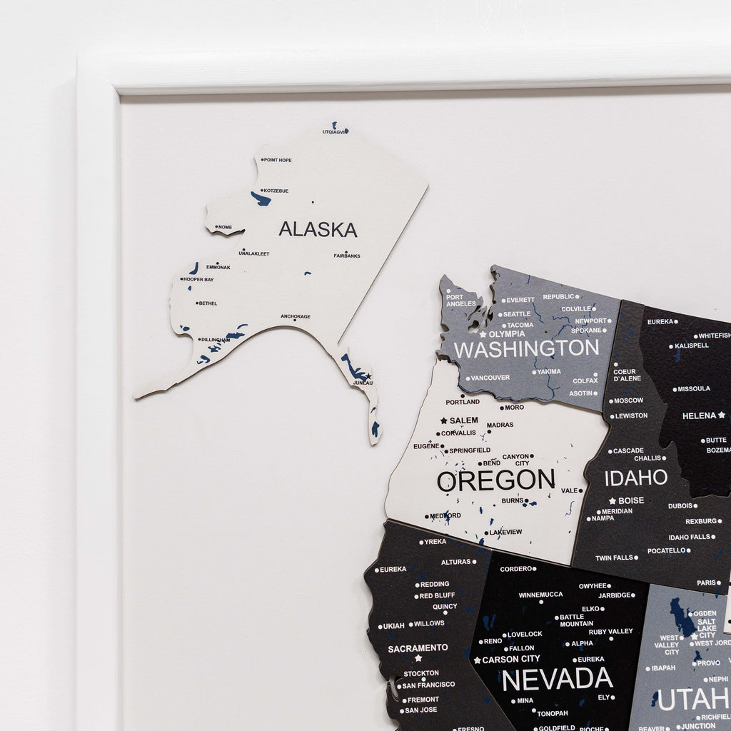 3D Wooden USA Map Wall Art Large Format Modern Minimalist Decor