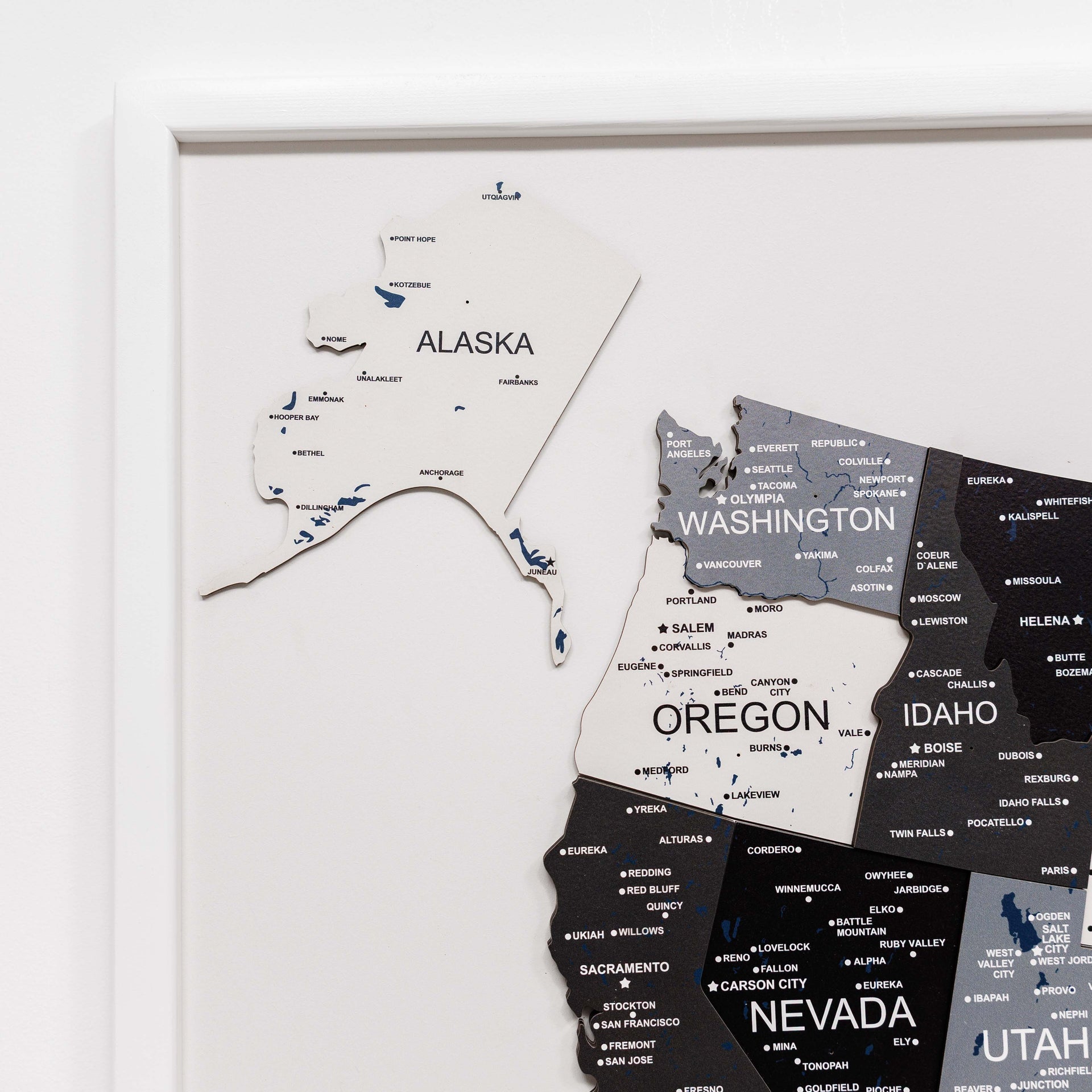 3D Wooden USA Map Wall Art Large Format Modern Minimalist Decor