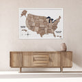 3D Wooden USA Map Wall Art Terra Minimalist Modern Home Decor