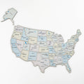 USA Photo Map in Pastel - Modern Travel Wall Decor