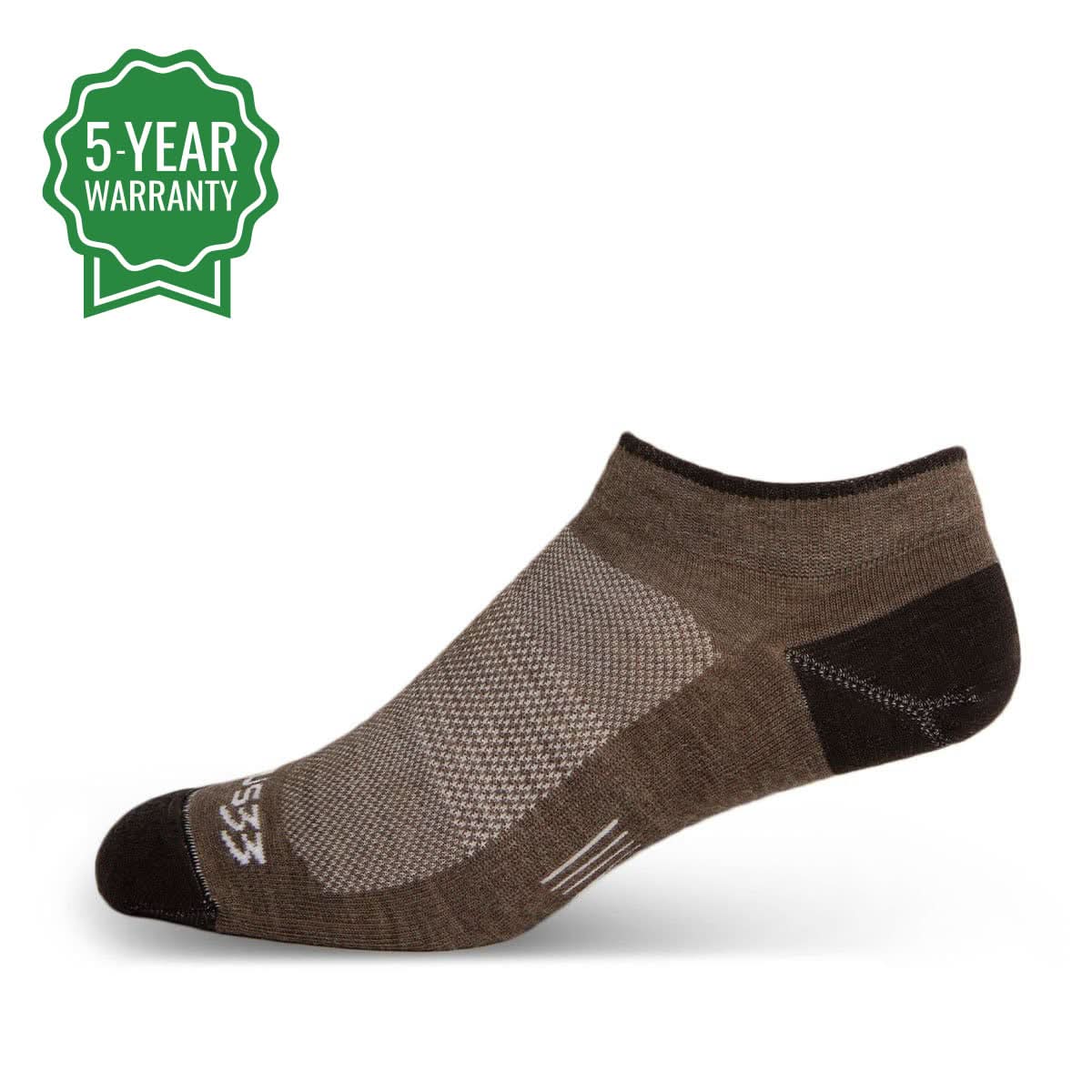 Micro weight merino wool no-show liner socks for hiking and outdoor activities