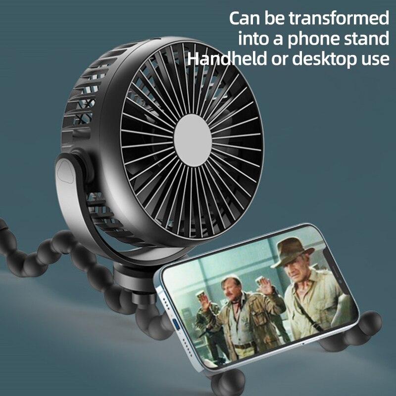 Multifunctional Foldable Octopus Desk Fan with Tripod Stand