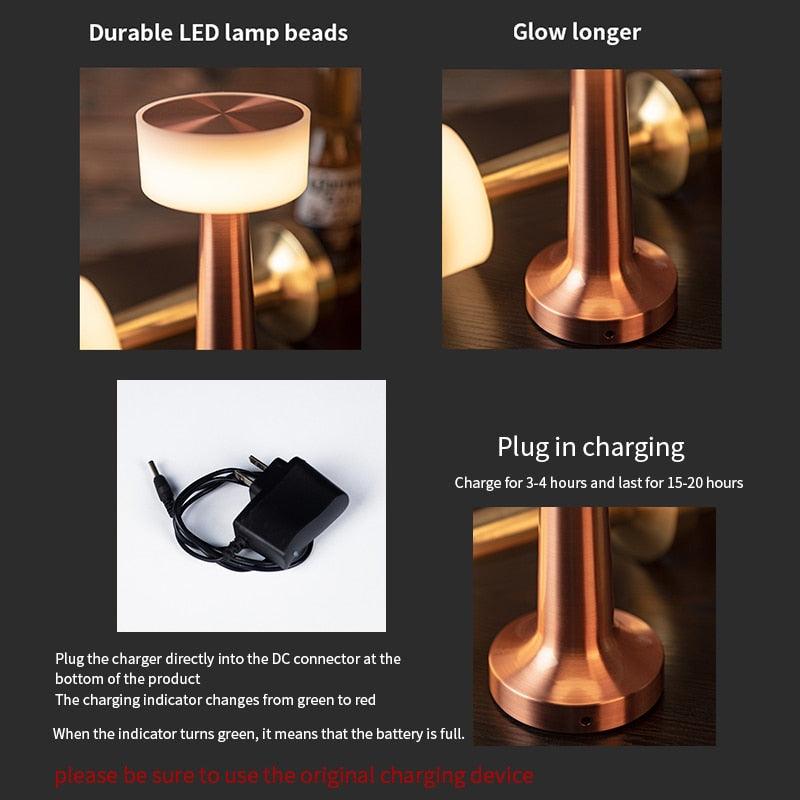 Modern USB Wireless Charging LED Bar Desk Table Lamp