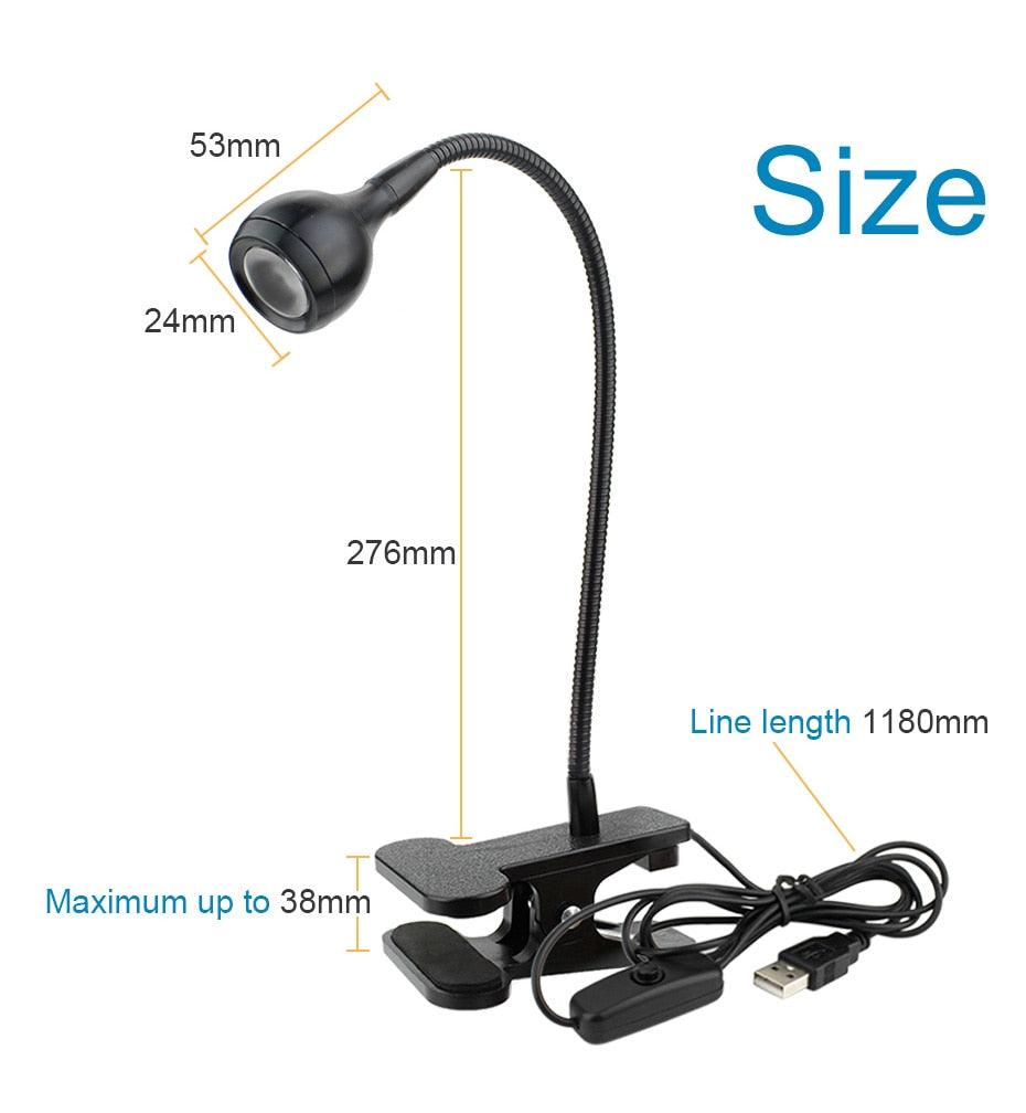 Flexible LED Clip-On Desk Lamp – Modern Minimalist Study Light