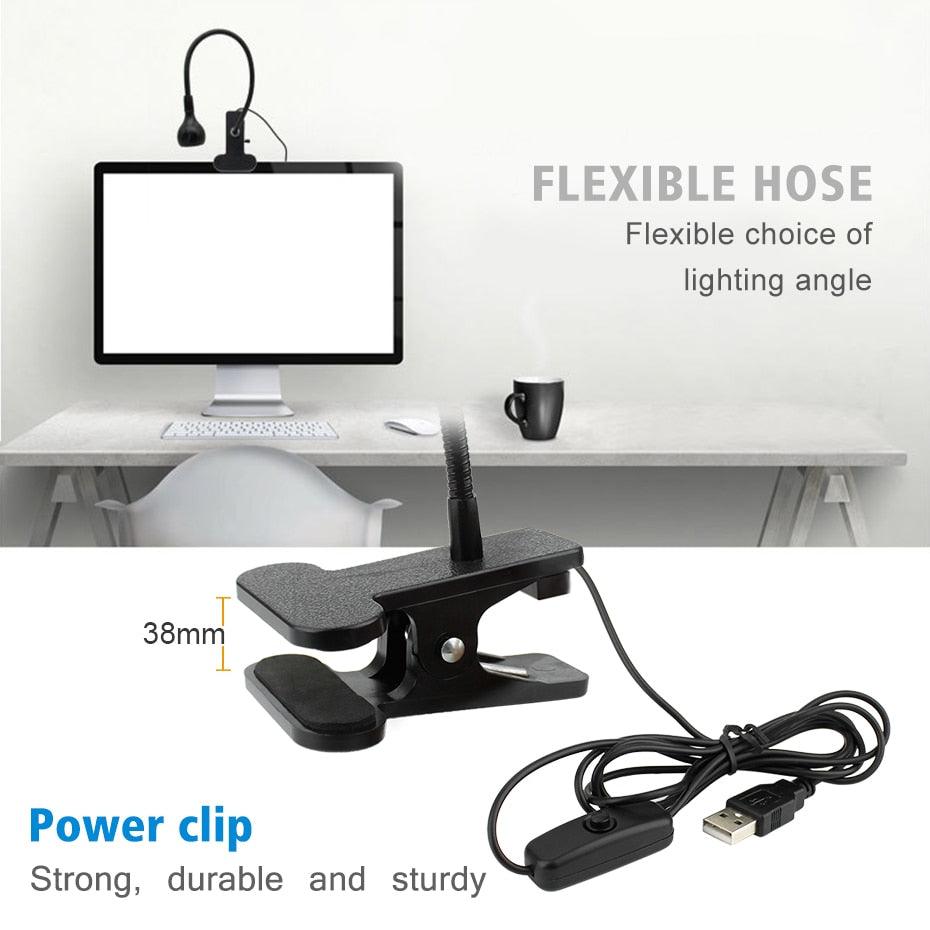 Flexible LED Clip-On Desk Lamp – Modern Minimalist Study Light