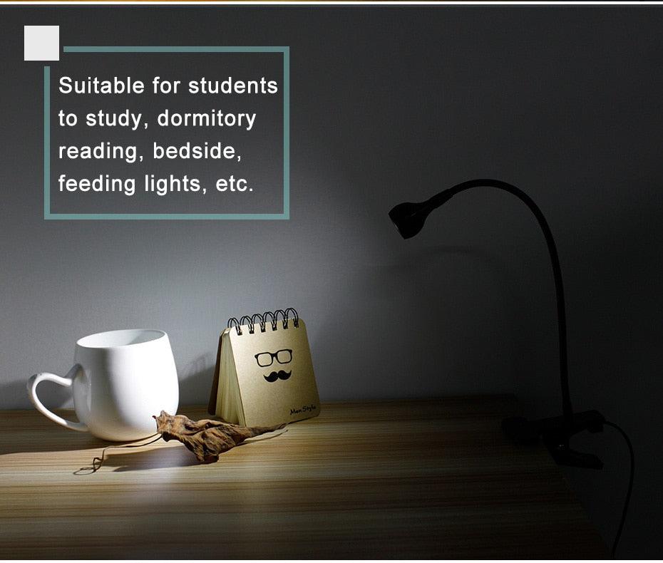 Flexible LED Clip-On Desk Lamp – Modern Minimalist Study Light