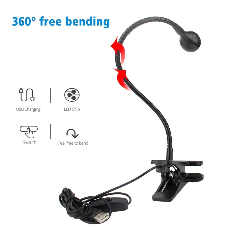 Flexible LED Clip-On Desk Lamp – Modern Minimalist Study Light