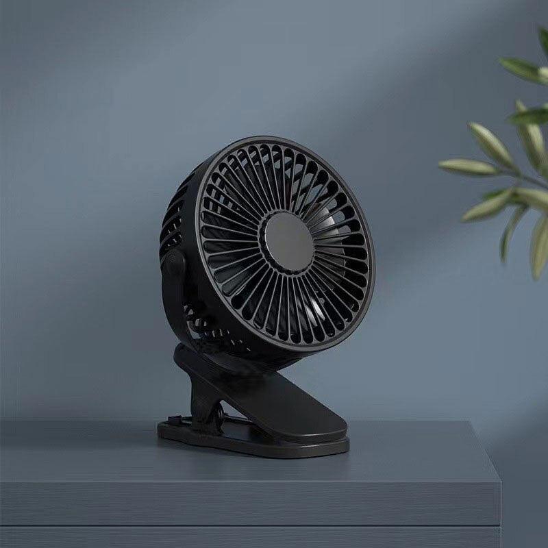 Portable Stroller Fan with Strong Clip, 3-Speed USB Rechargeable
