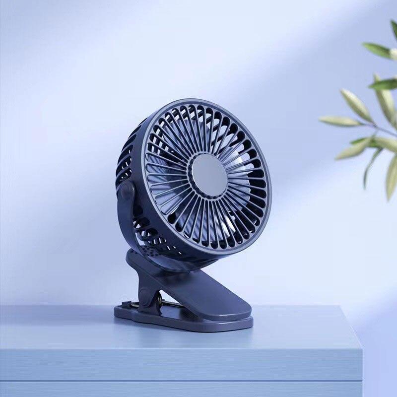 Portable Stroller Fan with Strong Clip, 3-Speed USB Rechargeable