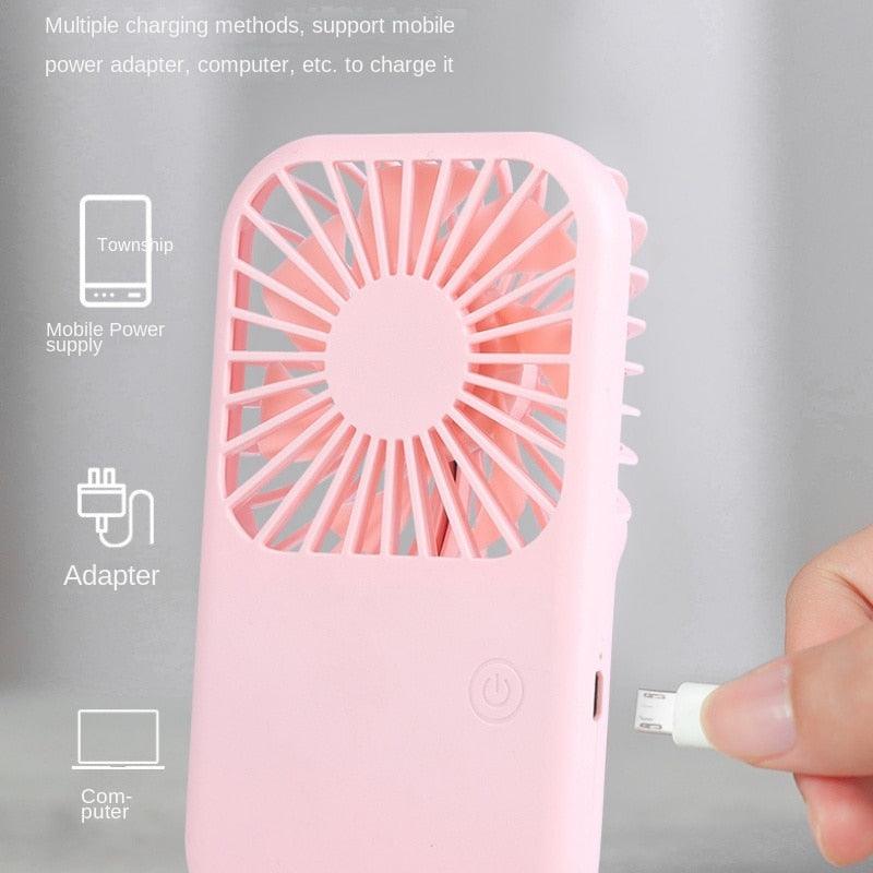 Portable USB Pocket Fan - Minimalist 3-Speed Handheld Design
