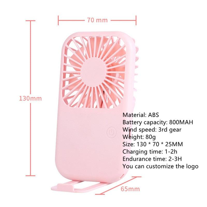 Portable USB Pocket Fan - Minimalist 3-Speed Handheld Design