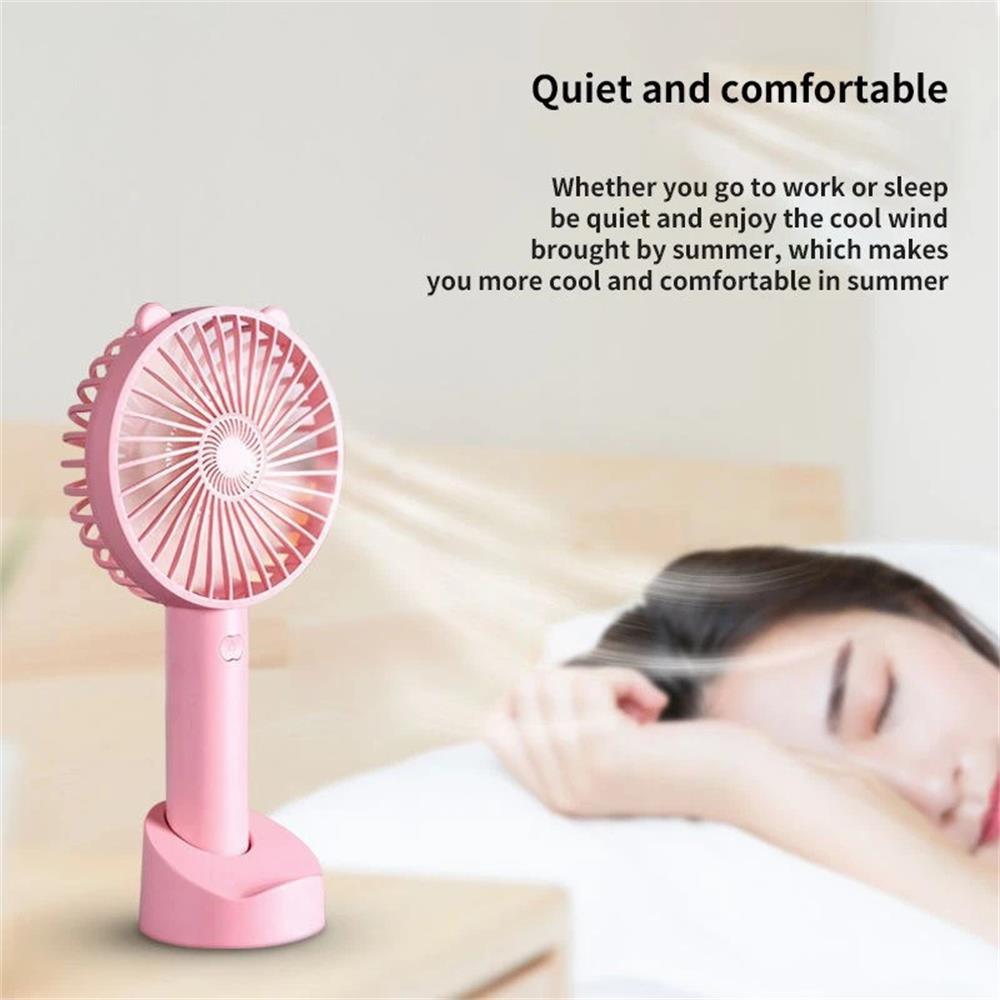 USB Handheld Personal Fan with Charging Base, Portable Silent Fan