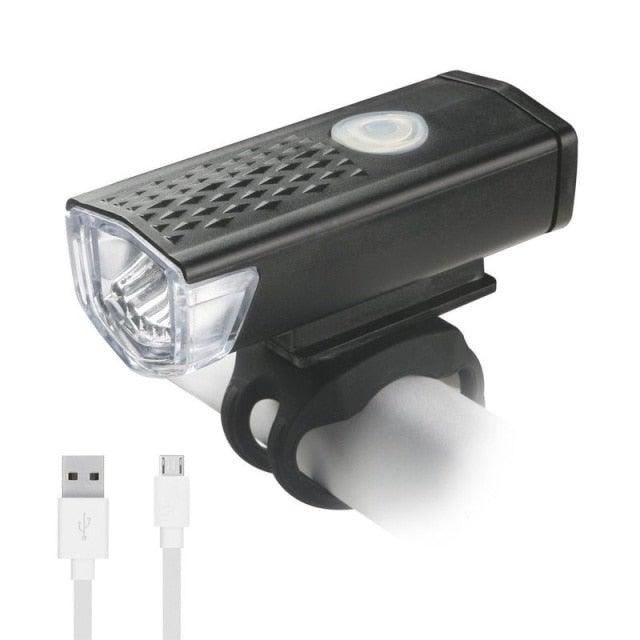 300 Lumen Waterproof USB LED Bike Headlight and Tail Light