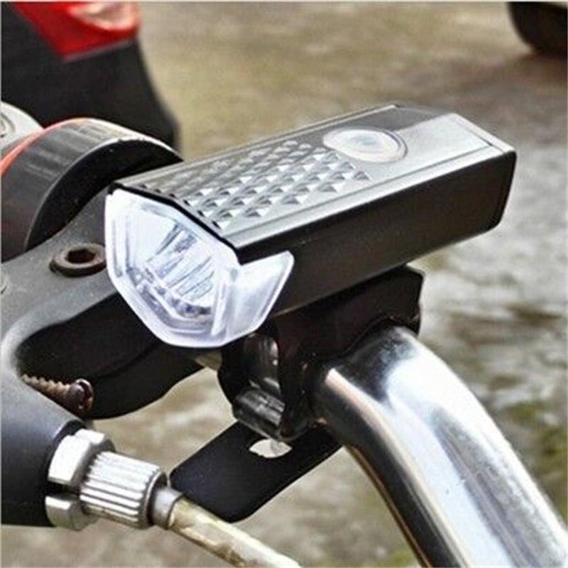 300 lumen rechargeable bicycle front headlight and tail light set