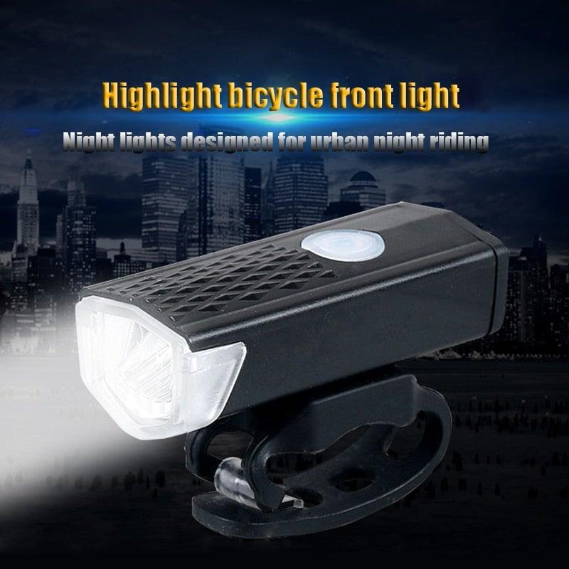 300 Lumen Waterproof USB LED Bike Headlight and Tail Light