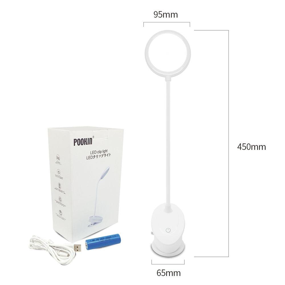 Rechargeable LED Clamp Desk Lamp with 3 Color Modes