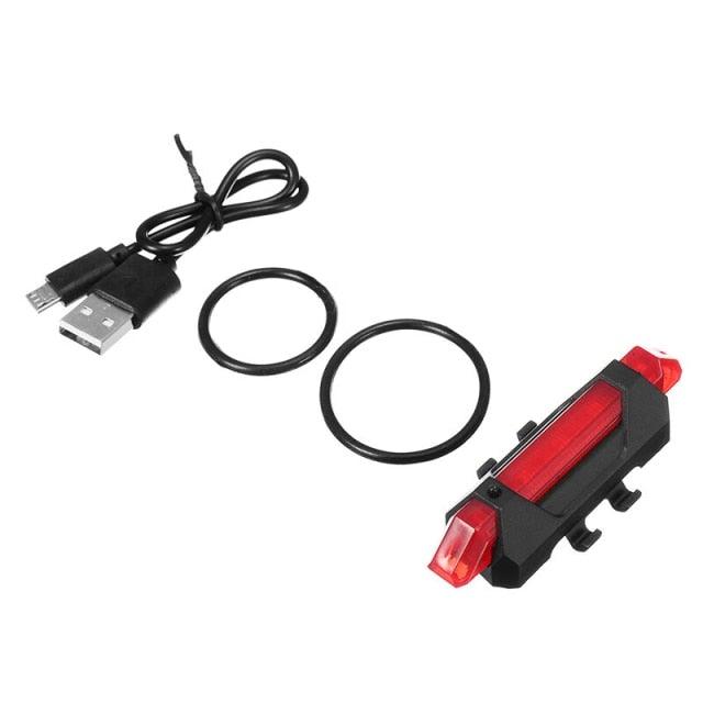 USB Rechargeable Waterproof LED Bike Safety Tail Light - 4 Colors
