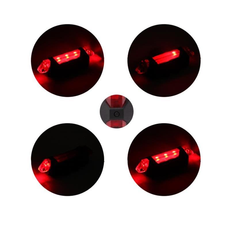 USB Rechargeable Waterproof LED Bike Safety Tail Light - 4 Colors