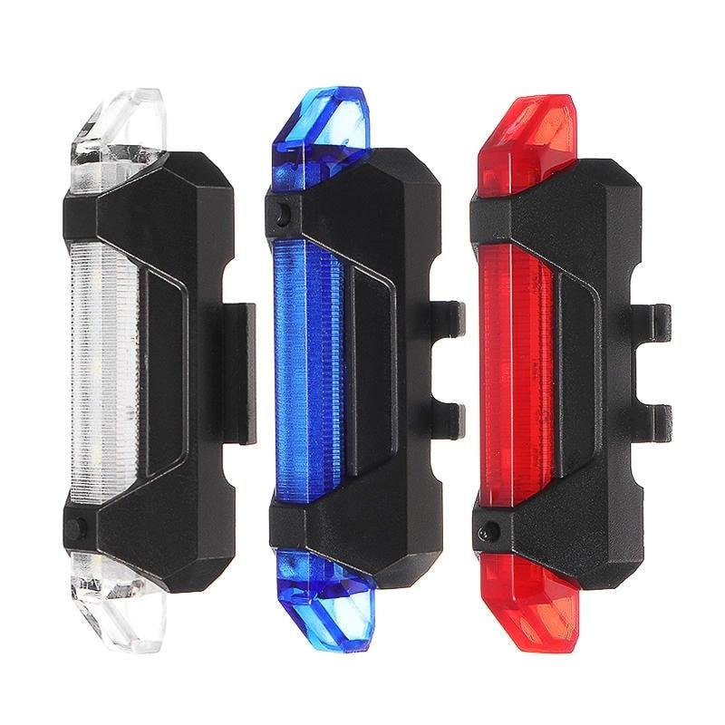 USB Rechargeable Waterproof LED Bike Safety Tail Light - 4 Colors