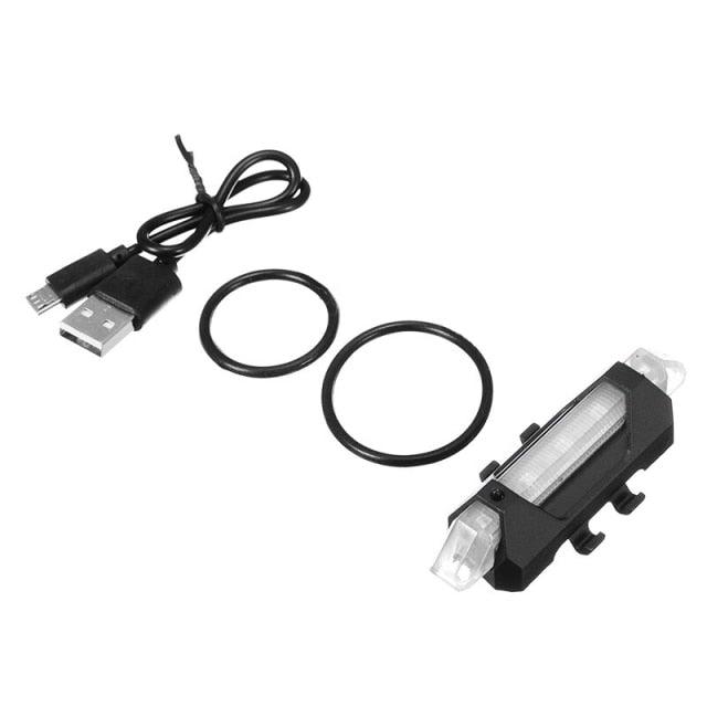 USB Rechargeable Waterproof LED Bike Safety Tail Light - 4 Colors