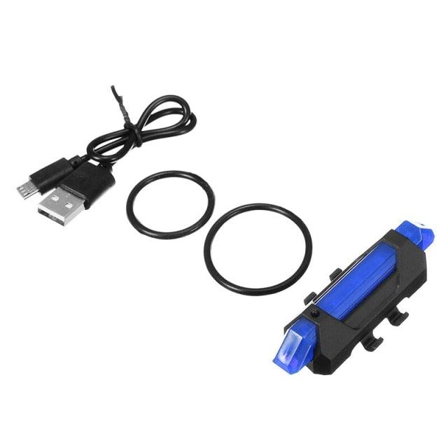 USB Rechargeable Waterproof LED Bike Safety Tail Light - 4 Colors