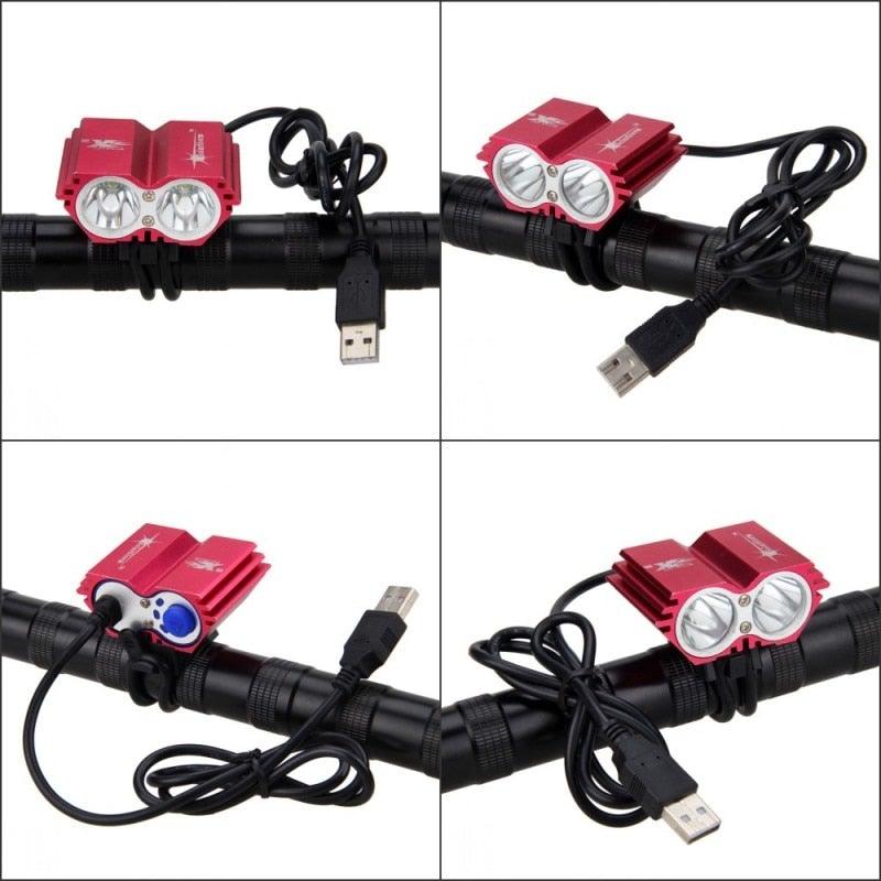 High-Output LED Front Bike Light, 8000LM Rechargeable Headlight