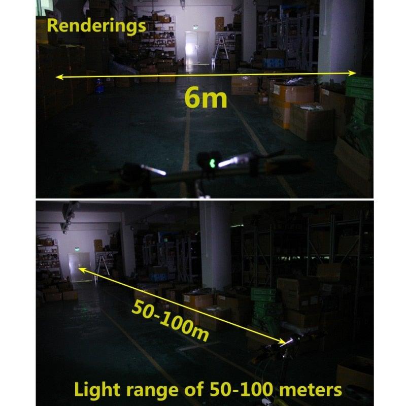 High-Output LED Front Bike Light, 8000LM Rechargeable Headlight