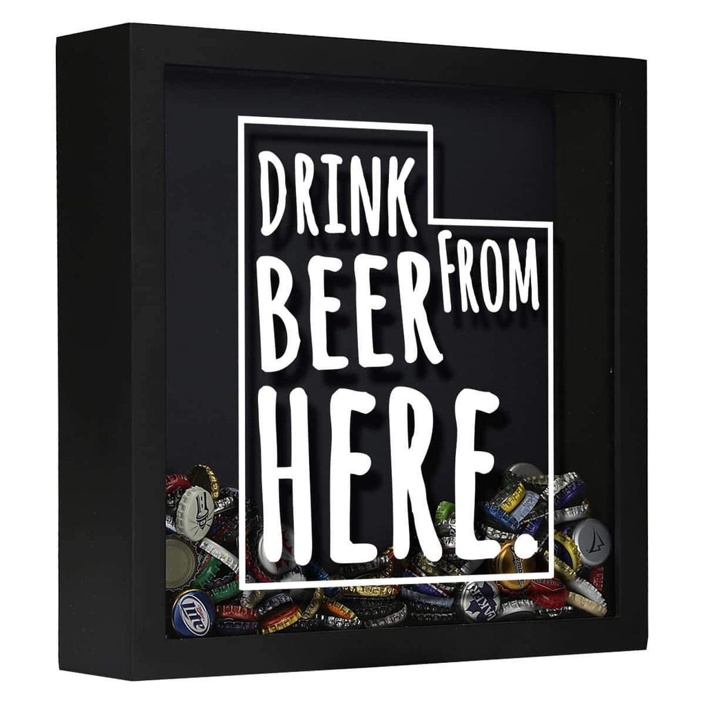 Utah Drink Beer From Here Beer Cap Shadow Box