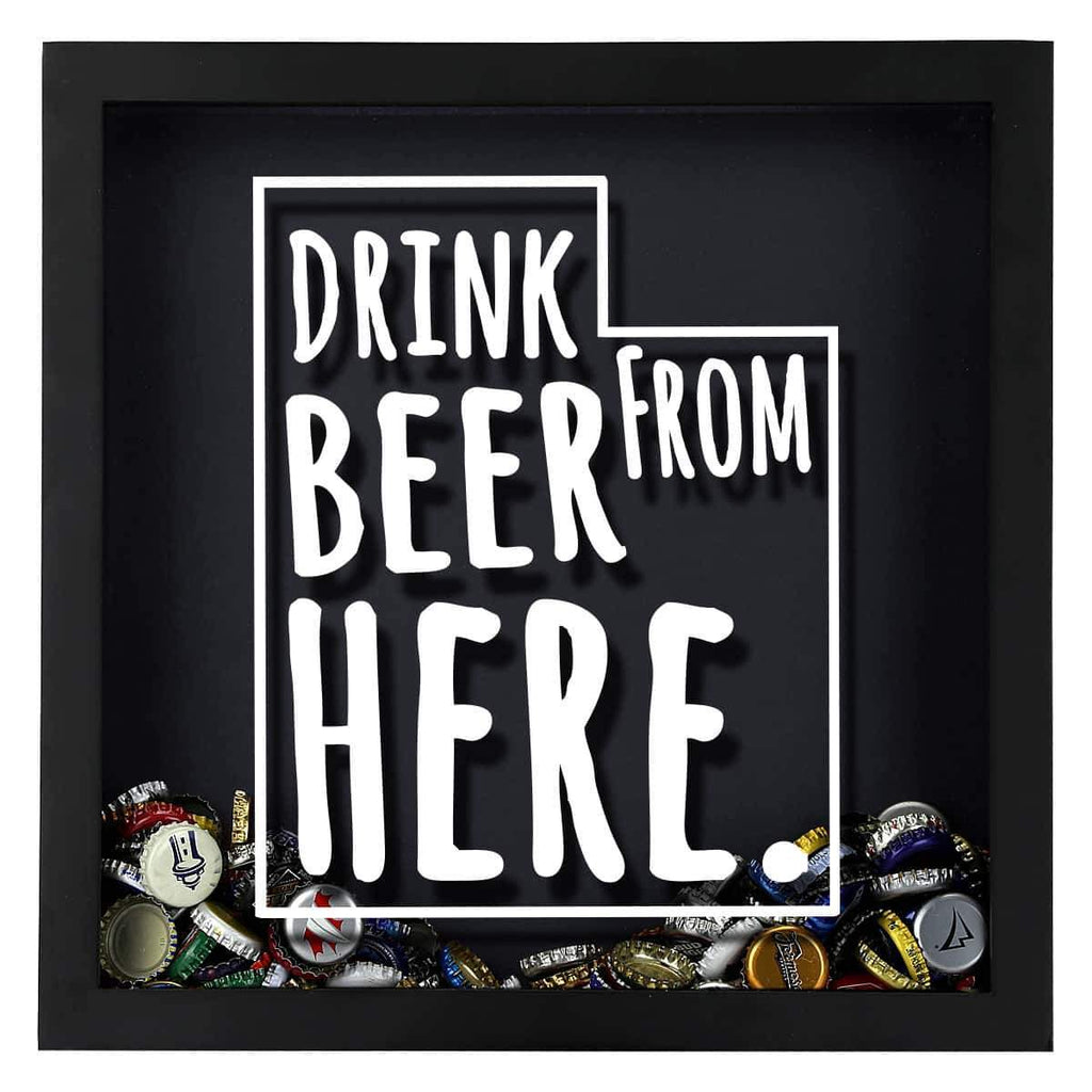 Utah Drink Beer From Here Beer Cap Shadow Box