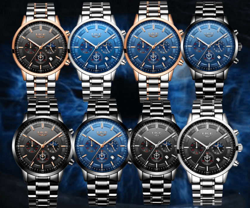 Men's Waterproof Chronograph Watch with Date Display & Luxury Dial