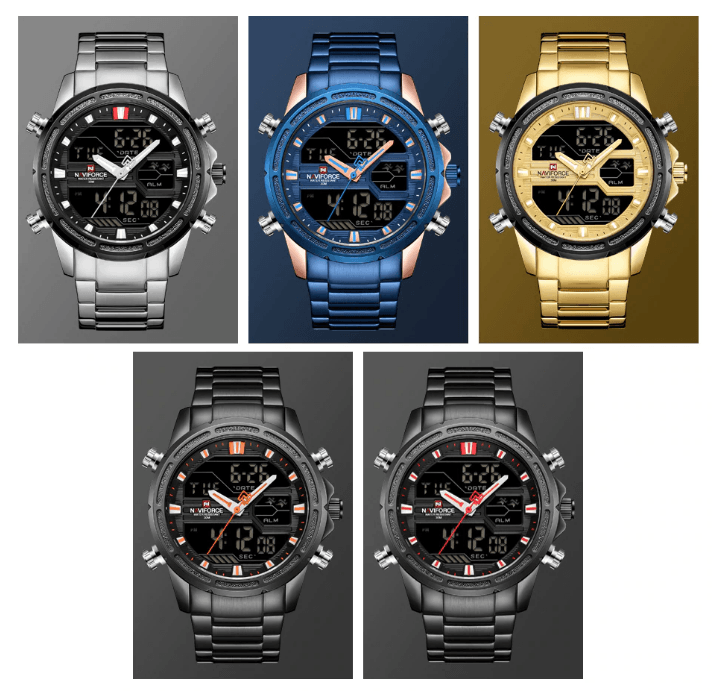 Men's Waterproof Analog Digital Multifunction Business Watch