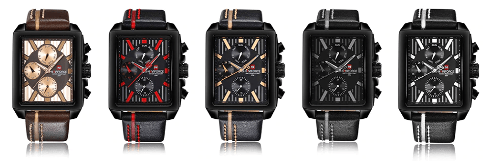 Men's Retro Waterproof Chronograph Watch with Genuine Leather Strap
