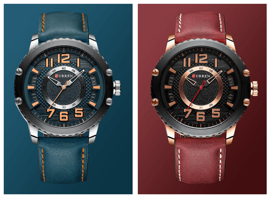 Men's Sporty Waterproof Chronograph Watch with Large Number Details
